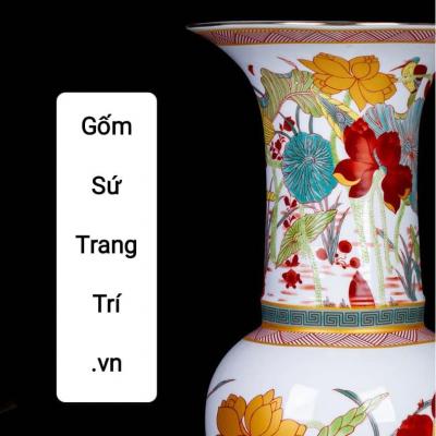 BÌNH DÁNG BÁ HUÊ TÔN HỌA TIẾT HOA SEN